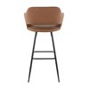 Lumisource Margarite Barstool in Black Metal and Brown Faux Leather, PK 2 B30-MARG BK+BN2